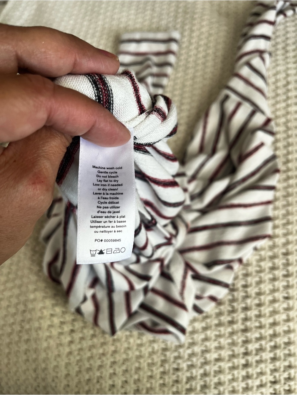 Rag & Bone Women’s Striped Long-Sleeve Tunic White Black Burgundy Comfy Nautical - Picture 10 of 10